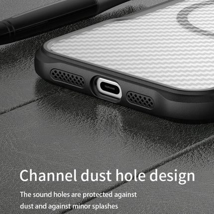 Carbon Fiber Texture MagSafe Translucent Phone Case, For iPhone 16 Pro, For iPhone 16 Plus, For iPhone 16, For iPhone 15 Pro Max, For iPhone 15 Pro, For iPhone 15 Plus / 14 Plus