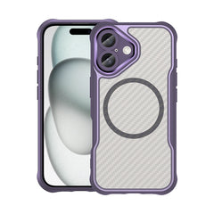 Carbon Fiber Texture MagSafe Translucent Phone Case, For iPhone 16 Pro, For iPhone 16 Plus, For iPhone 16, For iPhone 15 Pro Max, For iPhone 15 Pro, For iPhone 15 Plus / 14 Plus