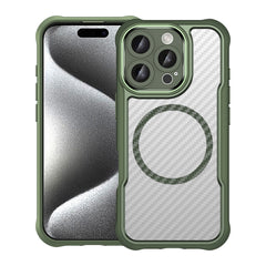 Carbon Fiber Texture MagSafe Translucent Phone Case, For iPhone 16 Pro, For iPhone 16 Plus, For iPhone 16, For iPhone 15 Pro Max, For iPhone 15 Pro, For iPhone 15 Plus / 14 Plus