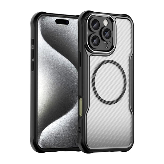 Carbon Fiber Texture MagSafe Translucent Phone Case, For iPhone 16 Pro Max, For iPhone 16 Pro, For iPhone 16 Plus, For iPhone 16, iPhone 16e, For iPhone 15 Pro Max, For iPhone 15 Pro, For iPhone 15 Plus / 14 Plus