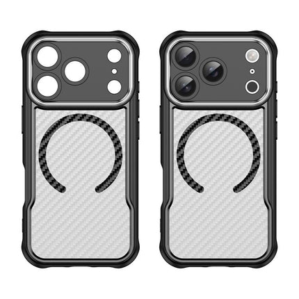 Carbon Fiber Texture MagSafe Translucent Phone Case, For iPhone 17e / 16e, For iPhone 17 Pro Max, For iPhone 17 Pro, For iPhone 17, For  iPhone Air, For iPhone 16 Pro Max