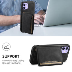 Denior D13 Retro Texture Leather MagSafe Card Bag Phone Case