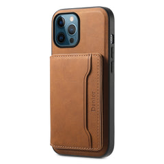 Denior D13 Retro Texture Leather MagSafe Card Bag Phone Case