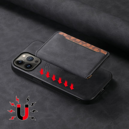 Denior D13 Retro Texture Leather MagSafe Card Bag Phone Case