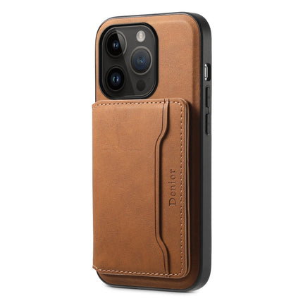 Denior D13 Retro Texture Leather MagSafe Card Bag Phone Case, For iPhone 15 Pro Max, For iPhone 15 Pro, For iPhone 15 Plus, For iPhone 15, For iPhone 14 Plus, For iPhone 13 / 14, For iPhone 14 Pro, For iPhone 14 Pro Max