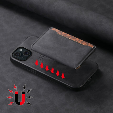 Denior D13 Retro Texture Leather MagSafe Card Bag Phone Case