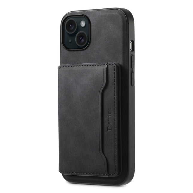 Denior D13 Retro Texture Leather MagSafe Card Bag Phone Case