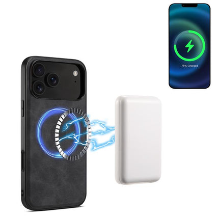 Denior D13 Retro Texture Leather MagSafe Card Bag Phone Case