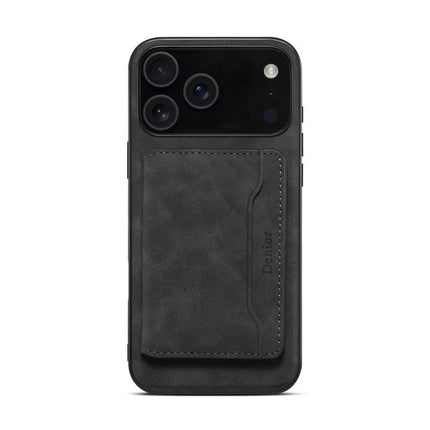 Denior D13 Retro Texture Leather MagSafe Card Bag Phone Case
