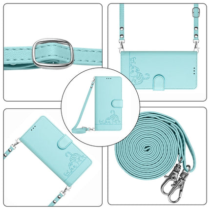 Cat Rat Embossed Pattern RFID Leather Phone Case with Lanyard, For iPhone 11 Pro Max, For iPhone 11, For iPhone 11 Pro, For iPhone XS / X