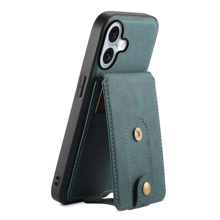 Denior D14 NK Retro Pattern MagSafe Magnetic Card Holder Leather Phone Case, For iPhone 17 Pro Max, For iPhone 17 Pro, For iPhone 17, For iPhone Air, For iPhone 16 Pro Max, For iPhone 16 Pro, For iPhone 16 Plus, For iPhone 16