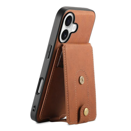 Denior D14 NK Retro Pattern MagSafe Magnetic Card Holder Leather Phone Case, For iPhone 17 Pro Max, For iPhone 17 Pro, For iPhone 17, For iPhone Air, For iPhone 16 Pro Max, For iPhone 16 Pro, For iPhone 16 Plus, For iPhone 16