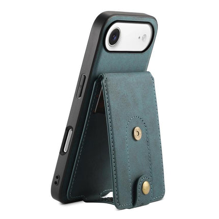 Denior D14 NK Retro Pattern MagSafe Magnetic Card Holder Leather Phone Case, For iPhone 17 Pro Max, For iPhone 17 Pro, For iPhone 17, For iPhone Air, For iPhone 16 Pro Max, For iPhone 16 Pro, For iPhone 16 Plus, For iPhone 16