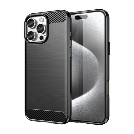 Brushed Texture Carbon Fiber TPU Phone Case, For iPhone 16