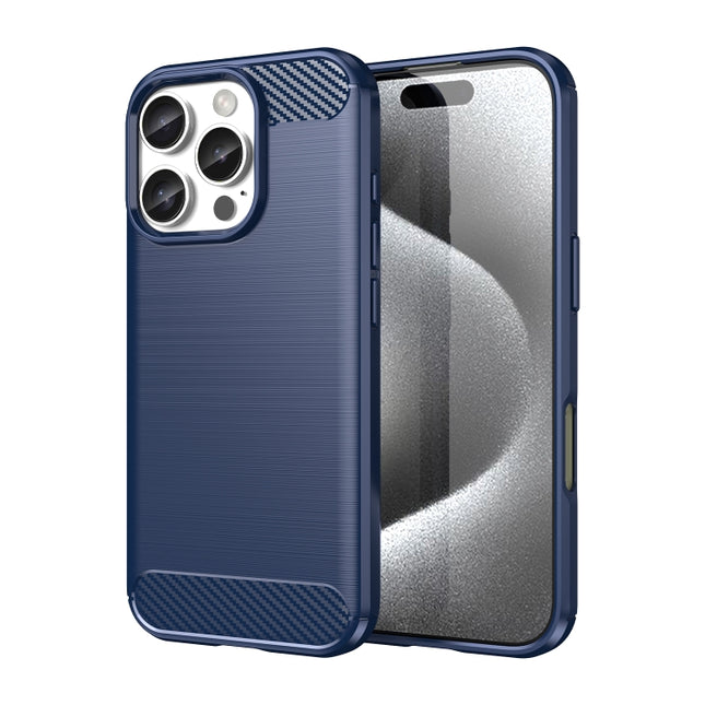Brushed Texture Carbon Fiber TPU Phone Case, For iPhone 16