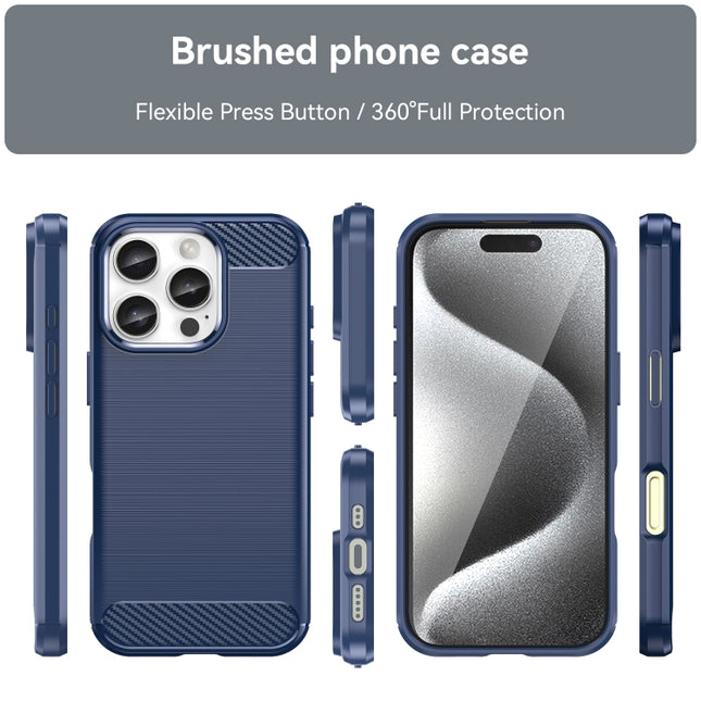 Brushed Texture Carbon Fiber TPU Phone Case, For iPhone 16