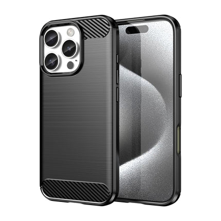 Brushed Texture Carbon Fiber TPU Phone Case, For iPhone 16