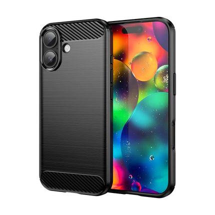 Brushed Texture Carbon Fiber TPU Phone Case, For iPhone 18 Pro / 17 Pro, For iPhone 18 Pro Max / 17 Pro Max, For iPhone 17e / 16e, For iPhone 17, For iPhone Air, For iPhone 16 Pro Max, For iPhone 16 Pro, For iPhone 16 Plus