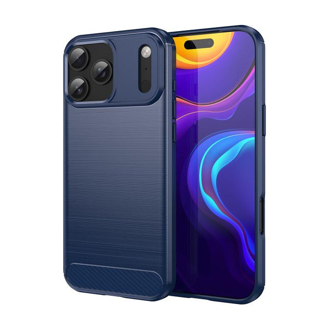 Brushed Texture Carbon Fiber TPU Phone Case, For iPhone 18 Pro / 17 Pro, For iPhone 18 Pro Max / 17 Pro Max, For iPhone 17e / 16e, For iPhone 17, For iPhone Air, For iPhone 16 Pro Max, For iPhone 16 Pro, For iPhone 16 Plus