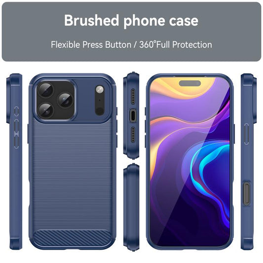 Brushed Texture Carbon Fiber TPU Phone Case