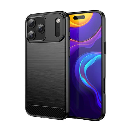 Brushed Texture Carbon Fiber TPU Phone Case, For iPhone 18 Pro / 17 Pro, For iPhone 18 Pro Max / 17 Pro Max, For iPhone 17e / 16e, For iPhone 17, For iPhone Air, For iPhone 16 Pro Max, For iPhone 16 Pro, For iPhone 16 Plus