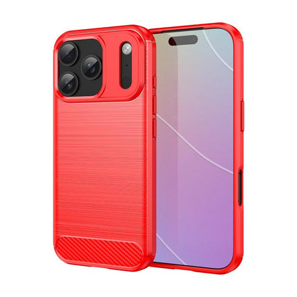Brushed Texture Carbon Fiber TPU Phone Case, For iPhone 18 Pro / 17 Pro, For iPhone 18 Pro Max / 17 Pro Max, For iPhone 17e / 16e, For iPhone 17, For iPhone Air, For iPhone 16 Pro Max, For iPhone 16 Pro, For iPhone 16 Plus