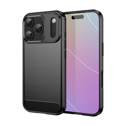 Brushed Texture Carbon Fiber TPU Phone Case, For iPhone 18 Pro / 17 Pro, For iPhone 18 Pro Max / 17 Pro Max, For iPhone 17e / 16e, For iPhone 17, For iPhone Air, For iPhone 16 Pro Max, For iPhone 16 Pro, For iPhone 16 Plus