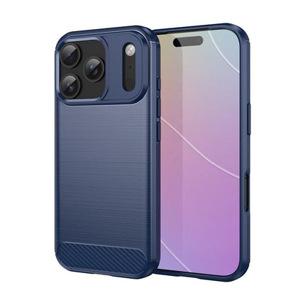 Brushed Texture Carbon Fiber TPU Phone Case, For iPhone 18 Pro / 17 Pro, For iPhone 18 Pro Max / 17 Pro Max, For iPhone 17e / 16e, For iPhone 17, For iPhone Air, For iPhone 16 Pro Max, For iPhone 16 Pro, For iPhone 16 Plus