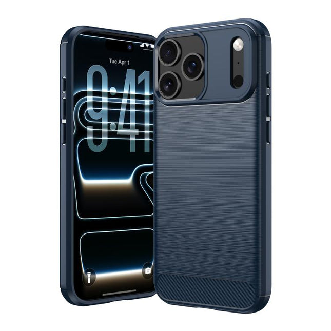 Brushed Texture Carbon Fiber TPU Phone Case, For iPhone 18 Pro / 17 Pro, For iPhone 18 Pro Max / 17 Pro Max, For iPhone 17e / 16e, For iPhone 17, For iPhone Air, For iPhone 16 Pro Max, For iPhone 16 Pro, For iPhone 16 Plus