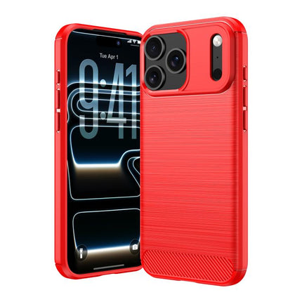 Brushed Texture Carbon Fiber TPU Phone Case, For iPhone 18 Pro / 17 Pro, For iPhone 18 Pro Max / 17 Pro Max, For iPhone 17e / 16e, For iPhone 17, For iPhone Air, For iPhone 16 Pro Max, For iPhone 16 Pro, For iPhone 16 Plus