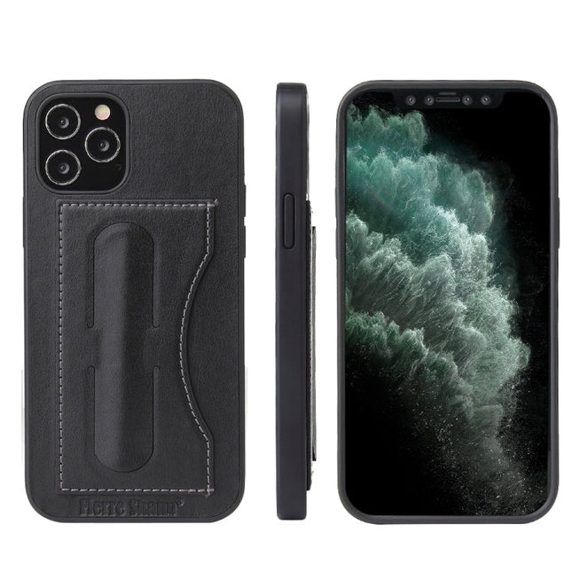 Fierre Shann Full Coverage Protective Leather Case with Holder & Card Slot, For iPhone 12 mini, For iPhone 12 / 12 Pro, For iPhone 12 Pro Max, For Galaxy Note20 Ultra