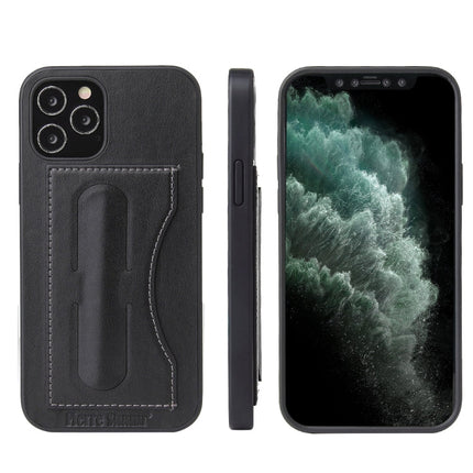 Fierre Shann Full Coverage Protective Leather Case with Holder & Card Slot, For iPhone 12 mini, For iPhone 12 / 12 Pro, For iPhone 12 Pro Max, For Galaxy Note20 Ultra