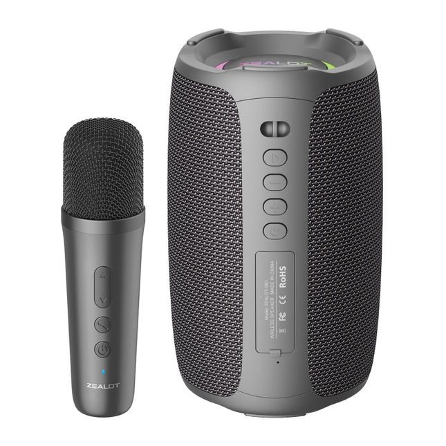 Zealot S61M RGB Rhythmic Light Karaoke Wireless Speaker, Single Mic, Dual Mic