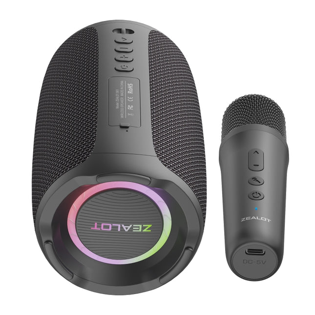 Zealot S61M RGB Rhythmic Light Karaoke Wireless Speaker, Single Mic, Dual Mic