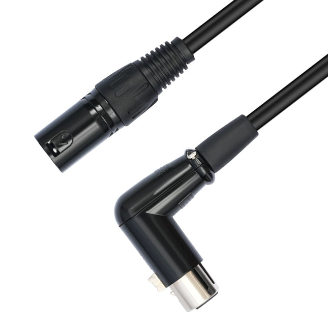 XK041L XLR 3pin Straight Male to Elbow Female Audio Cable, 0.3m, 1m, 2m, 3m, 5m, 10m