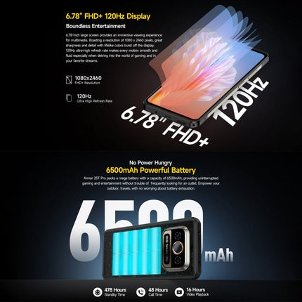 Ulefone Armor 25T Pro Rugged Phone, Thermal Imaging, 6.78 inch Android 15 MediaTek Dimensity 6300 Octa Core, Network: 5G, NFC, 8GB+256GB