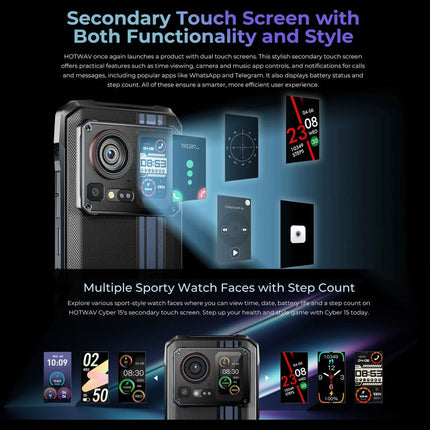 HOTWAV Cyber 15, IP68/IP69K Rugged Phone, 6280mAh, 6.6 inch Android 13 MediaTek MT6789 Helio G99 Octa Core, Network: 4G, NFC, OTG