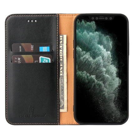 Fierre Shann PU Genuine Leather Texture Horizontal Flip Leather Case with Holder & Card Slots & Wallet, For iPhone 12 Pro Max, For iPhone 12 mini, For iPhone 12 / 12 Pro