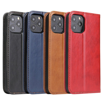 Fierre Shann PU Genuine Leather Texture Horizontal Flip Leather Case with Holder & Card Slots & Wallet, For iPhone 12 Pro Max, For iPhone 12 mini, For iPhone 12 / 12 Pro