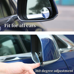 3R 3R-357 Car Suction Cup Auxiliary Side View Mirror Round Blind Spot Mirror