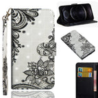 For iPhone 12 / 12 Pro / Diagonal Black Flower
