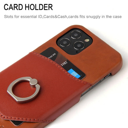 Fierre Shann Oil Wax Texture Genuine Leather Back Cover Case with 360 Degree Rotation Holder & Card Slot, For iPhone 12 Pro Max, For iPhone 12 / 12 Pro, For iPhone 12 mini