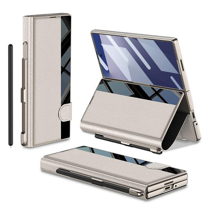 GKK Integrated Full Coverage Flip Phone Case with Pen Slot, Not Included Pen, For Galaxy Z Fold8 Ultra 5G, For Samsung Galaxy Z Fold7 5G, For Samsung Galaxy Z Fold6