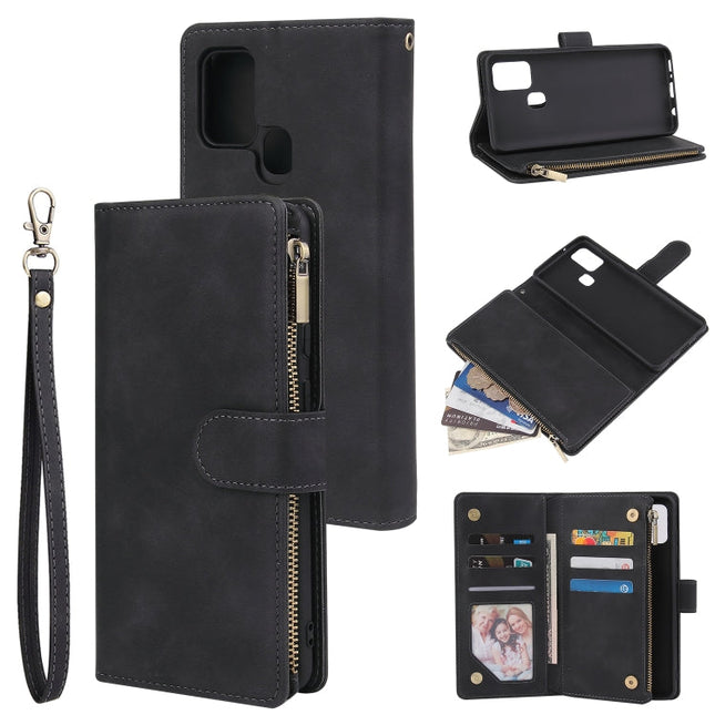 Multifunctional Retro Frosted Horizontal Flip Leather Case with Card Slot & Holder & Zipper Wallet & Photo Frame & Lanyard, For Samsung Galaxy A21s, For Samsung Galaxy Note20 Ultra, For Samsung Galaxy Note20