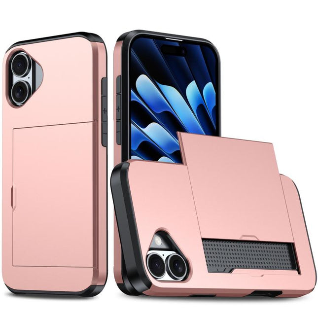 Shockproof Armor Phone Case with Card Slot, For iPhone 18, For iPhone 18 Pro
