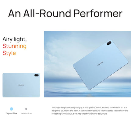 HUAWEI MatePad SE 11 2024 WiFi Tablet PC, 11 inch HarmonyOS 4.2 Qualcomm Snapdragon 685 Octa Core