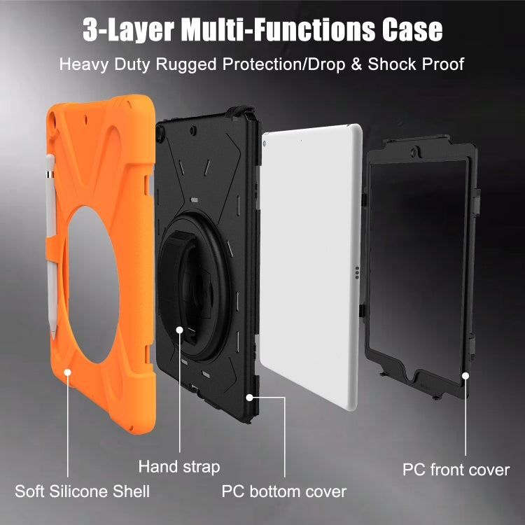 Shockproof Colorful Silicone + PC Protective Case with Holder & Shoulder Strap & Hand Strap & Pen Slot, For iPad 10.2 2021 / 2020 / 2019, For Microsoft Surface Go 2