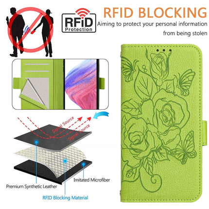 Embossed Rose RFID Anti-theft Leather Phone Case, For iPhone 14 Pro Max, For iPhone SE 2022 / SE 2020 / 8 / 7, For iPhone 13 Pro Max, For iPhone 13 Pro