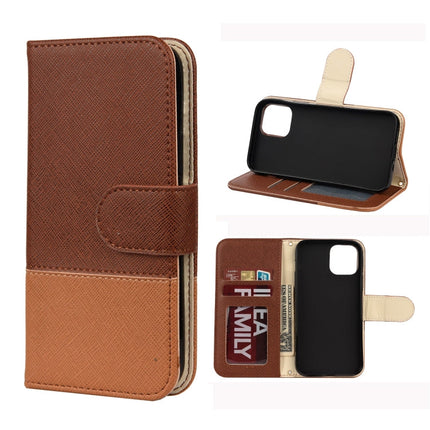 Splicing Color Horizontal Flip Leather Case with Holder & Photo Frame & Card Slots & Wallet, For iPhone 12 mini, For iPhone 12 / 12 Pro