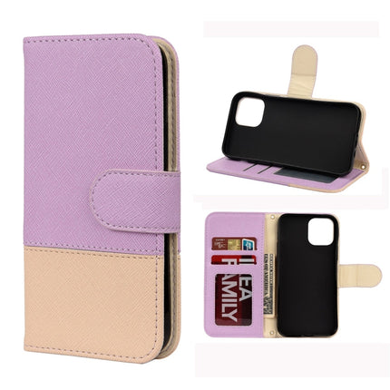 Splicing Color Horizontal Flip Leather Case with Holder & Photo Frame & Card Slots & Wallet, For iPhone 12 Pro Max